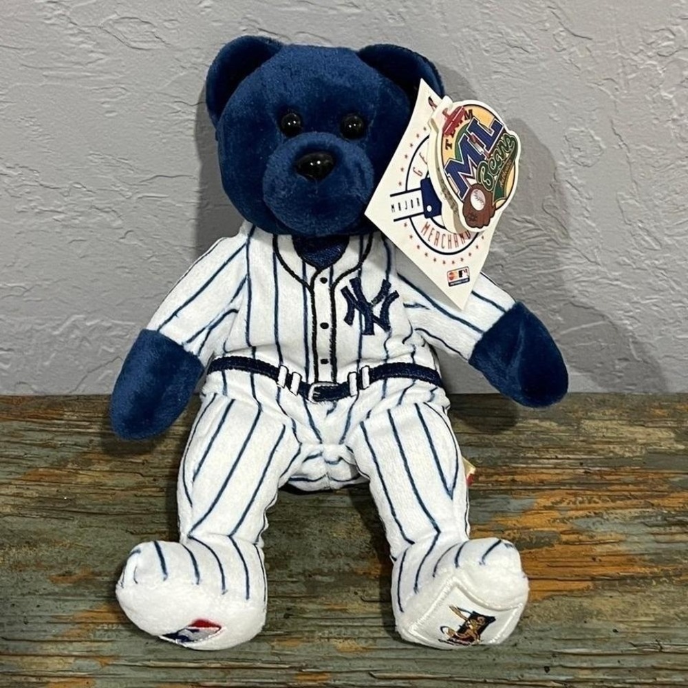 🔥⚾️ NWT Vintage New York Yankees Team Beans MLB 8" Bear Beanie Plush Toy